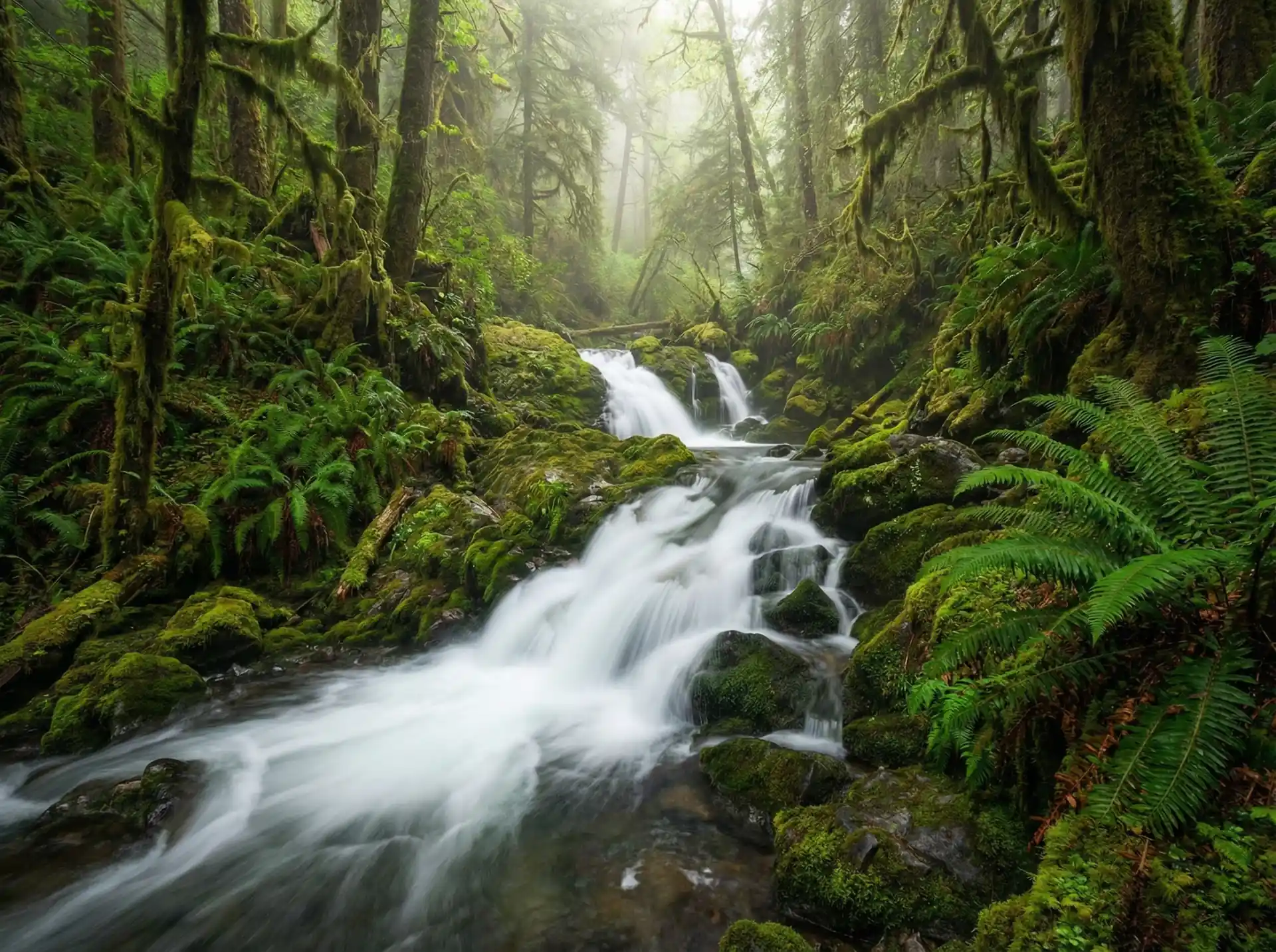 流氓软件 精选 - 森林瀑布长曝光风景摄影
